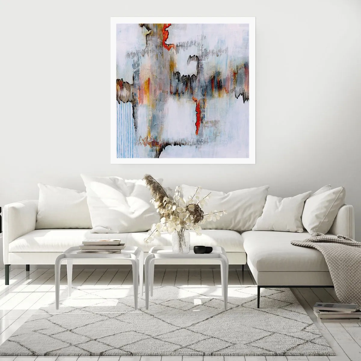 Poster - With a Stick on Water - 50x50 cm