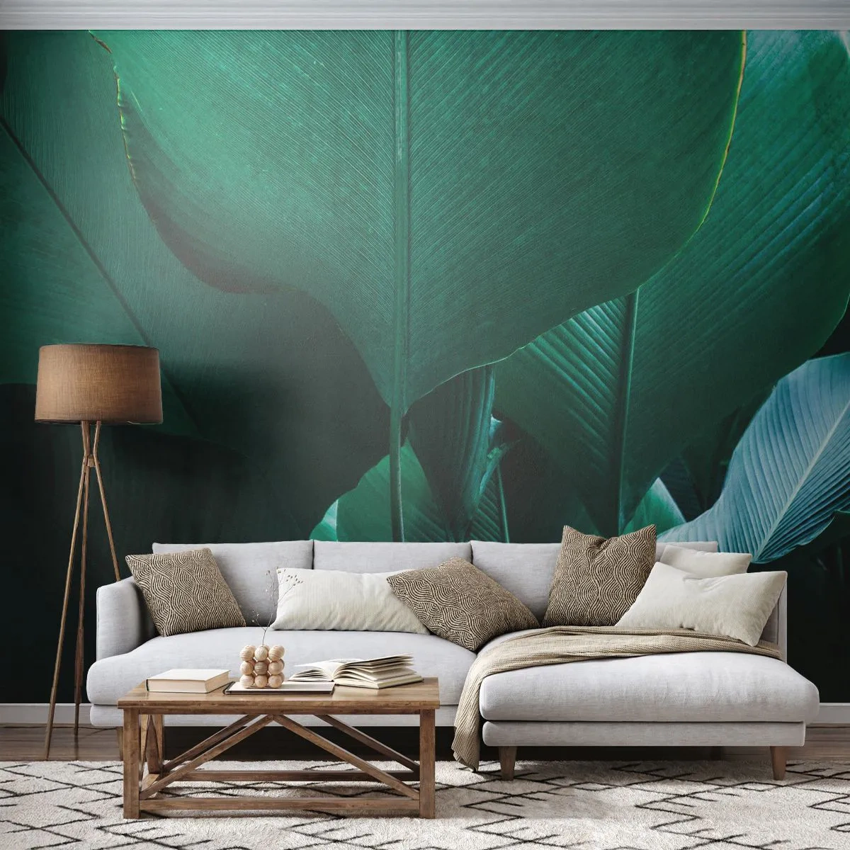 Photo Wallpaper Premium Sand - Turned towards Light - Banana Leaf, Banana tree, Plant - 150x105 cm
