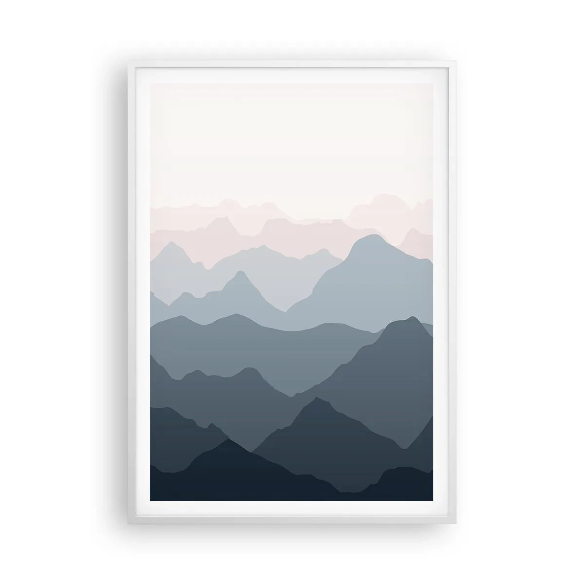 Poster in white frmae - Mountain Waves - 70x100 cm