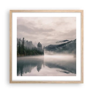 Poster in light oak frame - Musing in the Fog - 50x50 cm