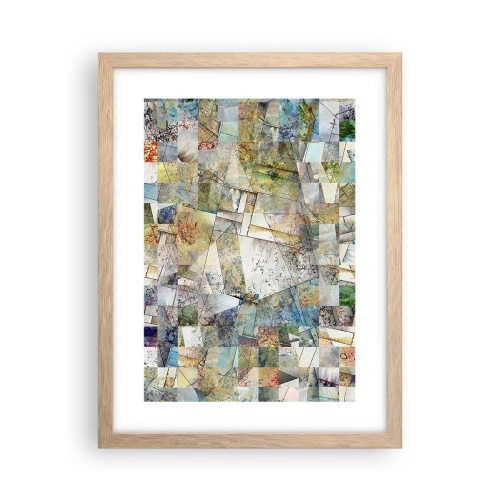 Poster in light oak frame - Geometric Reshuffling - 30x40 cm