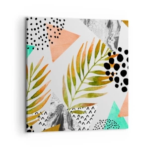 Canvas picture - Decorated with a Palm Leaf - 60x60 cm