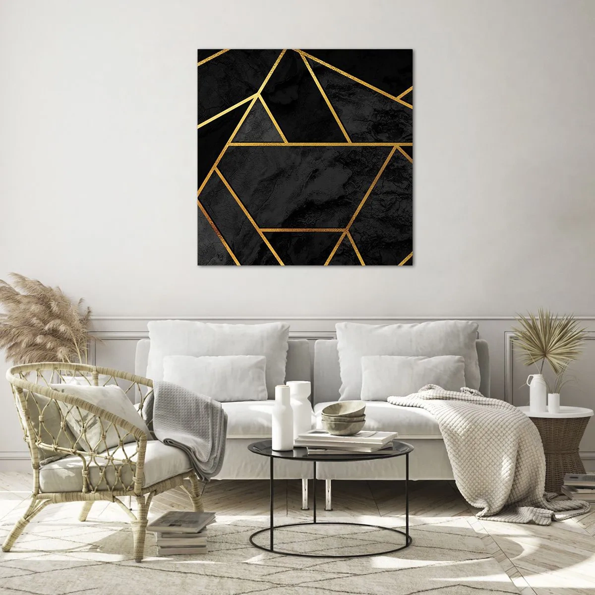 Glass picture - Darkness and Brighness - 30x30 cm