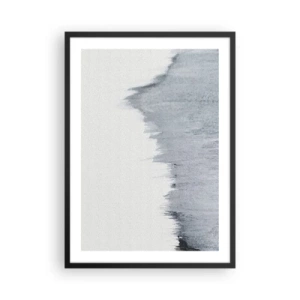 Poster in black frame - An abstract composition in shades of gray with dynamic brush strokes. - 50x70cm - Mysterious Writing - Modern wall decoration for the living room and bedroom ARTTOR