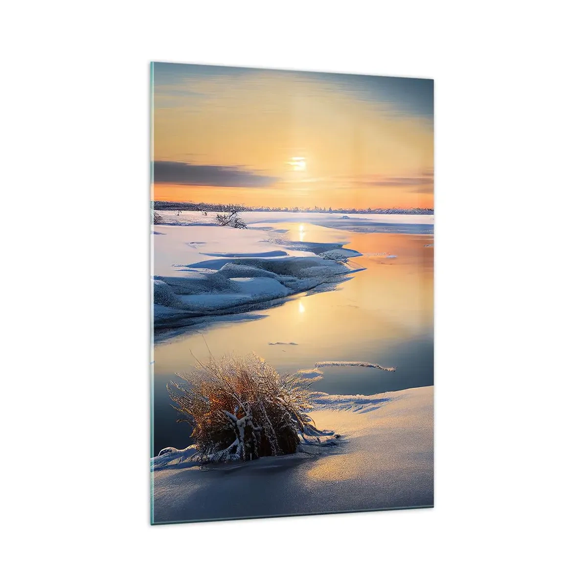 Glass picture - Winter Sunset - 70x100 cm