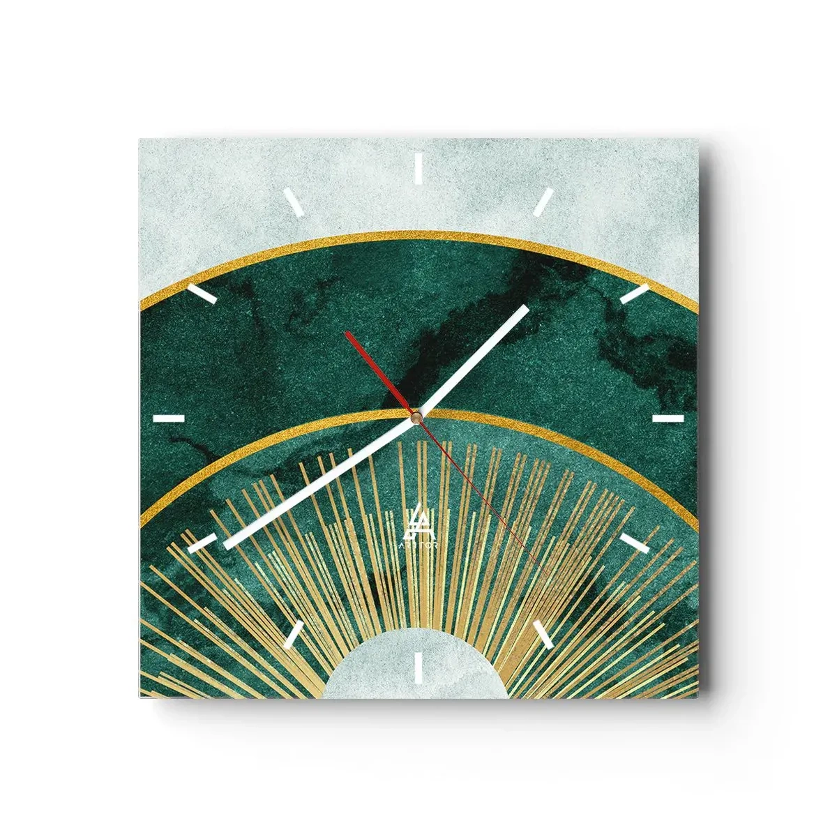 Wall clock - Clock on glass - Another Solar System - 30x30 cm