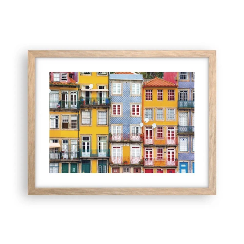 Poster in light oak frame - Colours of Old Town - 40x30 cm
