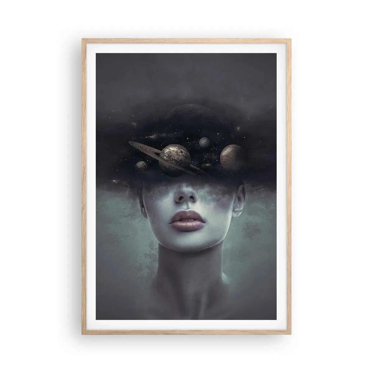 Poster in light oak frame - And Planets are Revolving… - 70x100 cm