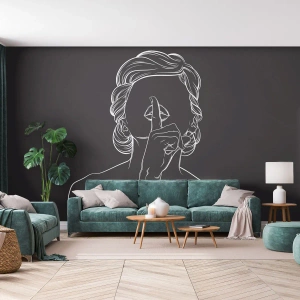 Self-Adhesive Photo Wallpaper Deluxe Sticker - Beauty Blossoms in Soul - Woman, Drawing, Line - 500x350 cm