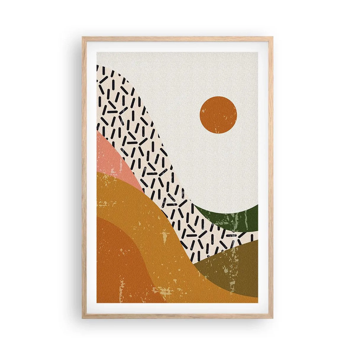 Poster in light oak frame - Sunny Abstract - 61x91 cm