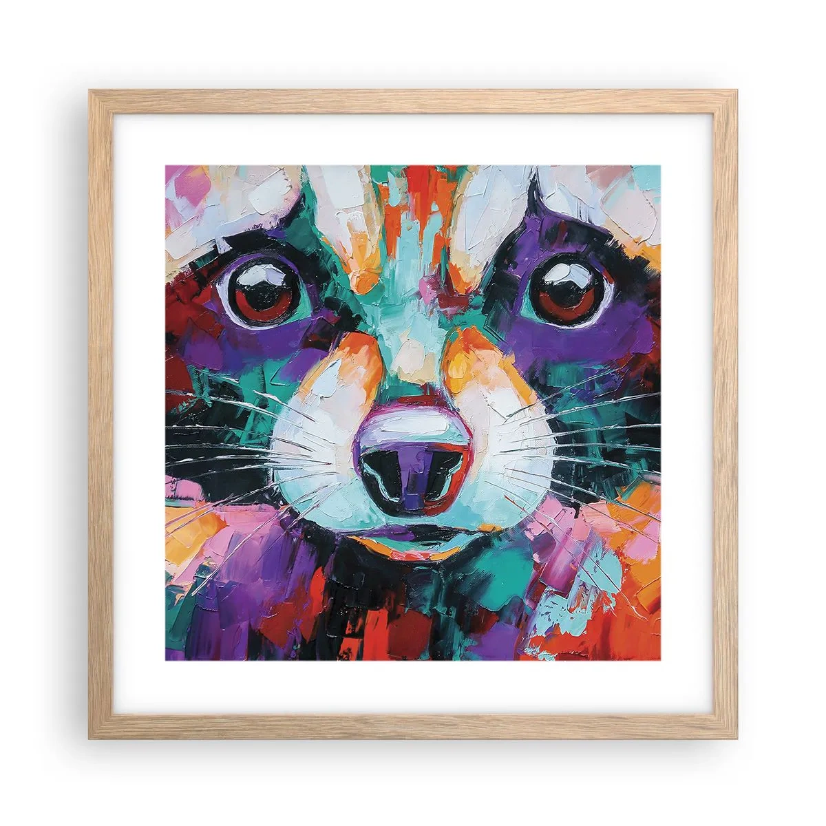 Poster in light oak frame - Only Good Emotions - 40x40 cm