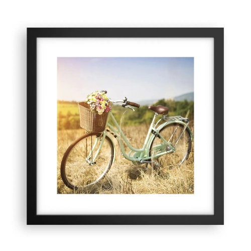 Poster in black frame - I will Stay Here for a While - 30x30 cm