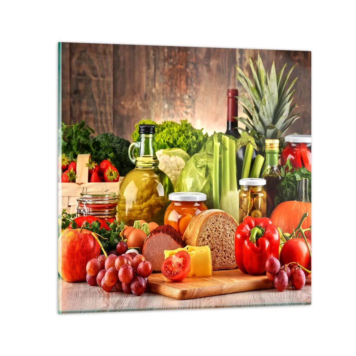 Glass picture - Smoked, Baked, Marinated - 70x70 cm