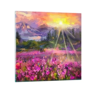 Glass picture - In a Valley, Looked after by the Sun - 60x60 cm