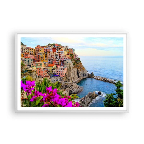 Poster in white frmae - Laughing City - 100x70 cm