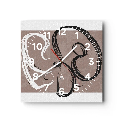 Wall clock - Clock on glass - Composition -In Search of Completeness - 40x40 cm