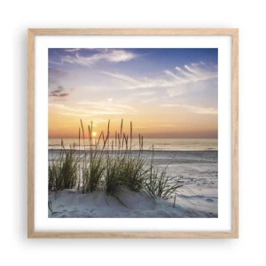 Poster in light oak frame - Look, Think, Feel - 50x50 cm