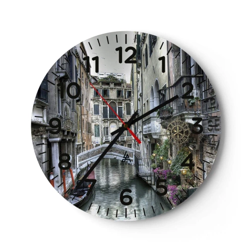 Wall clock - Clock on glass - For Centuries in Quiet Contemplation - 30x30 cm
