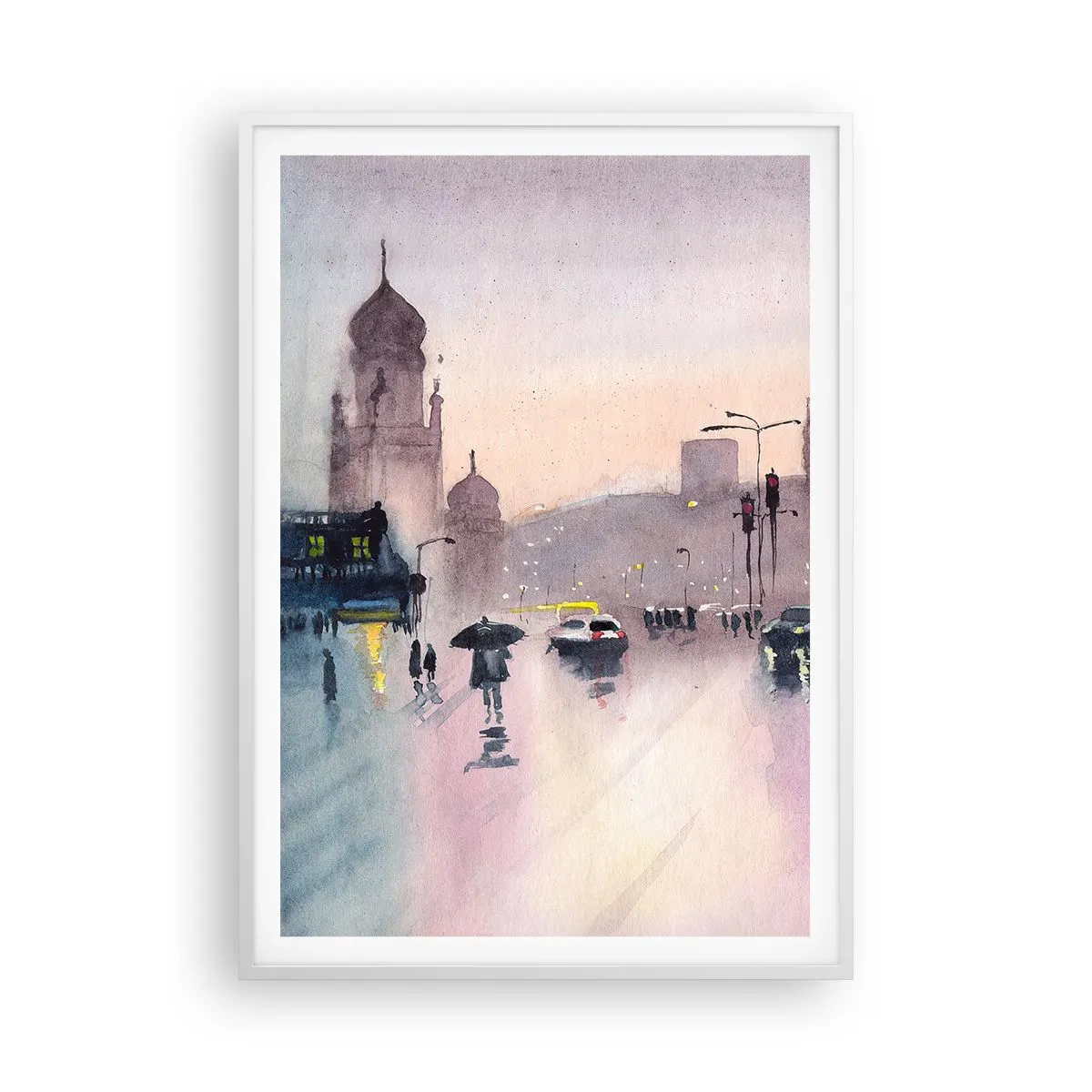 Poster in white frmae - In a Rainy Fog - 70x100 cm