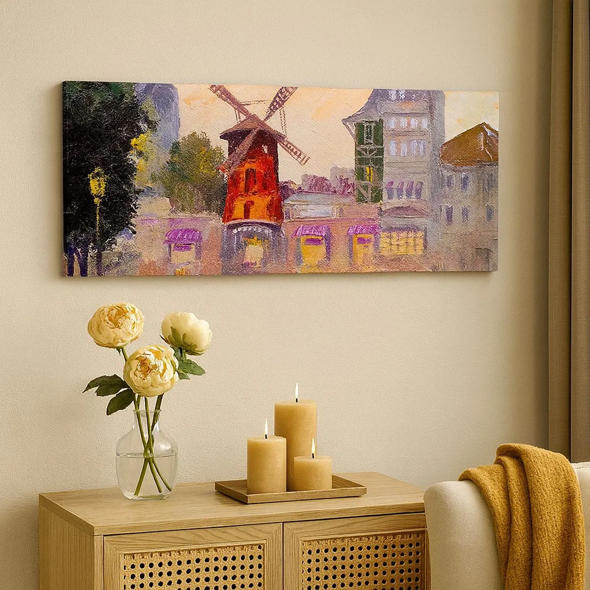 Canvas picture - Icons of Paris - Moulin Rouge - 100x40 cm