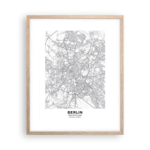 Poster in light oak frame - Flower of Berlin - 40x50 cm