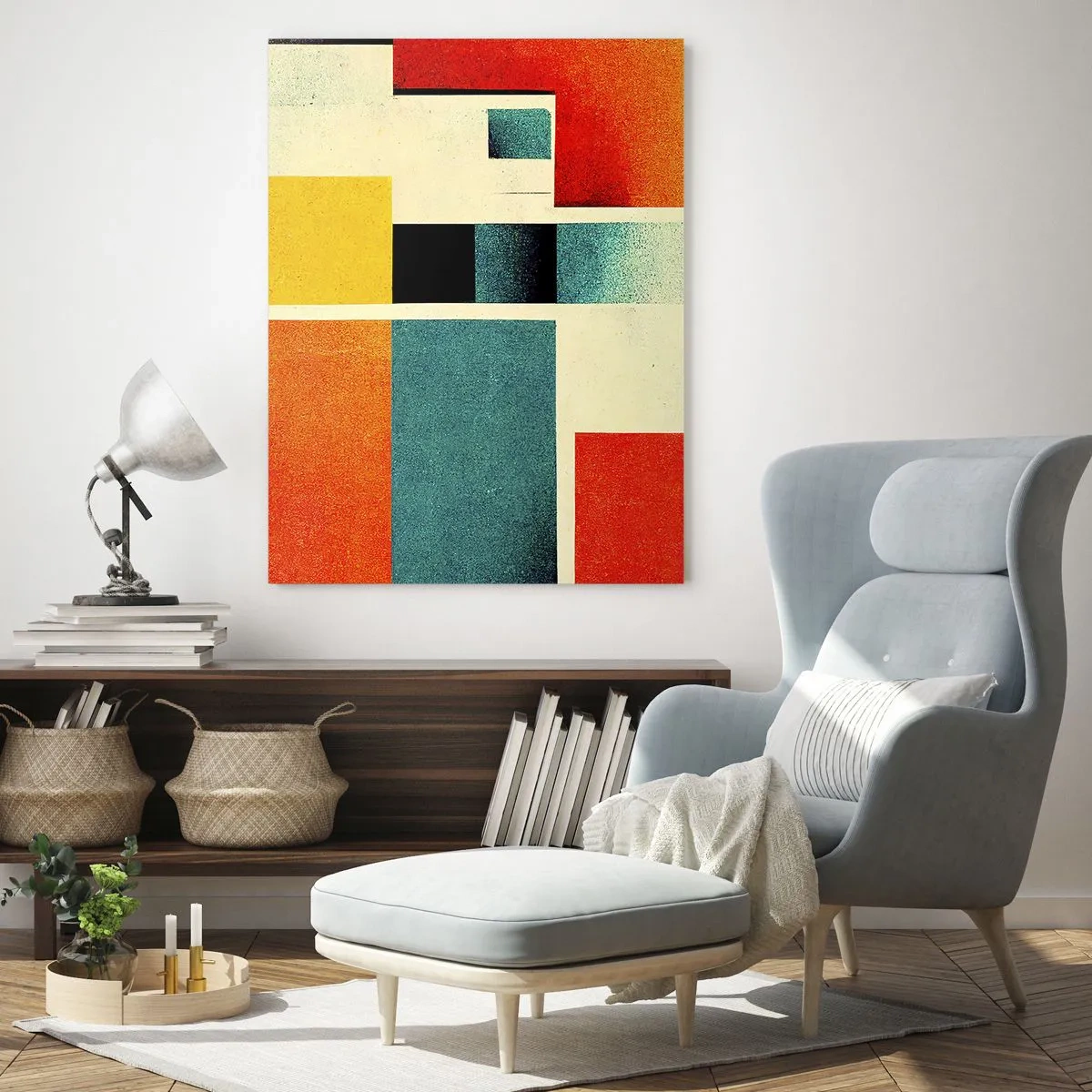 Glass picture - Geometric Abstract - Good Energy - 50x70 cm