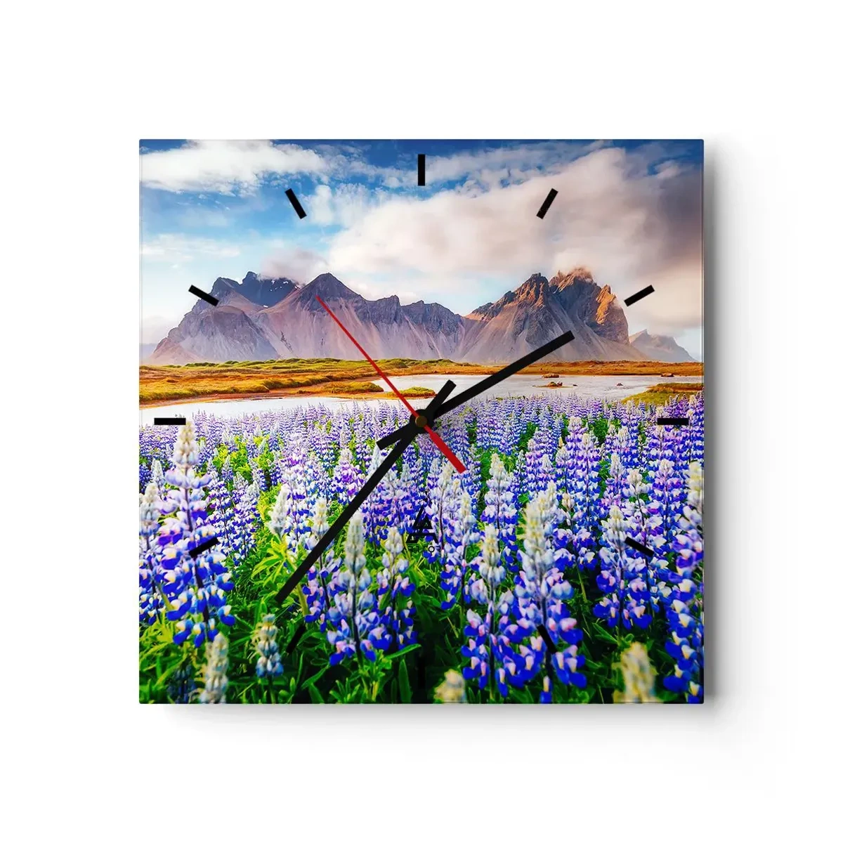 Wall clock - Clock on glass - Strength and Severity next to Sweetness - 40x40 cm