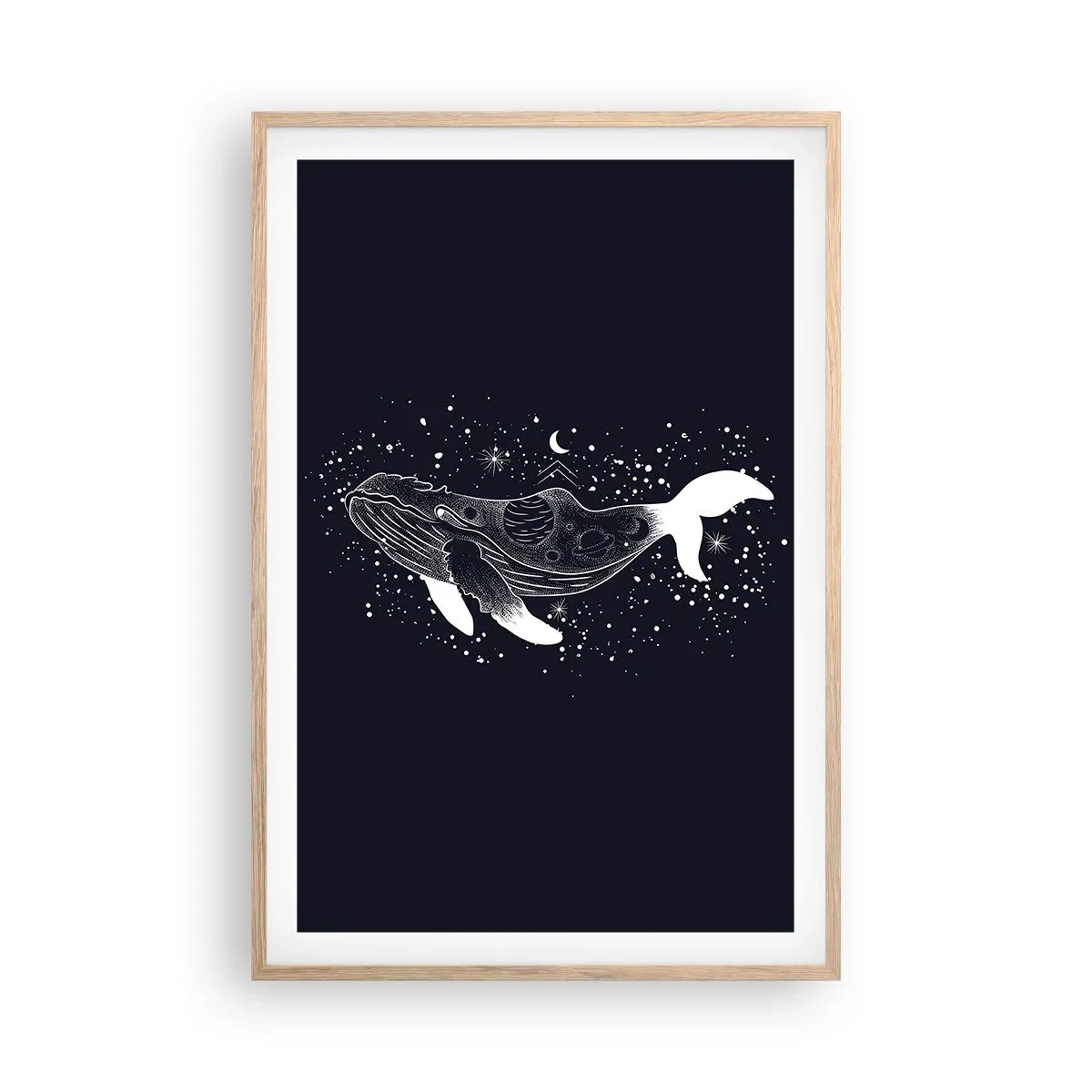 Poster in light oak frame - In the Ocean of Universe - 61x91 cm