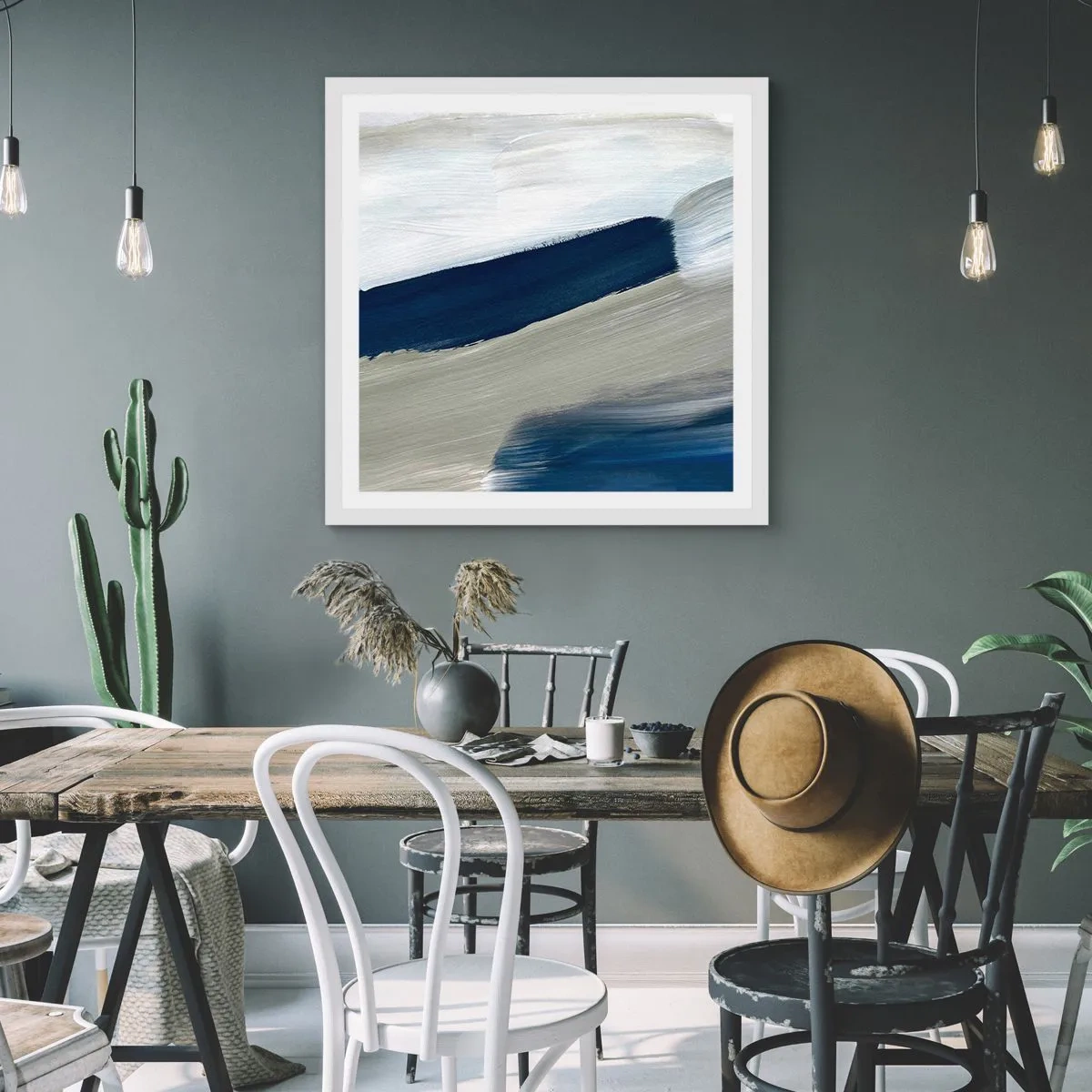 Poster in white frmae - Encounter with White - 50x50 cm