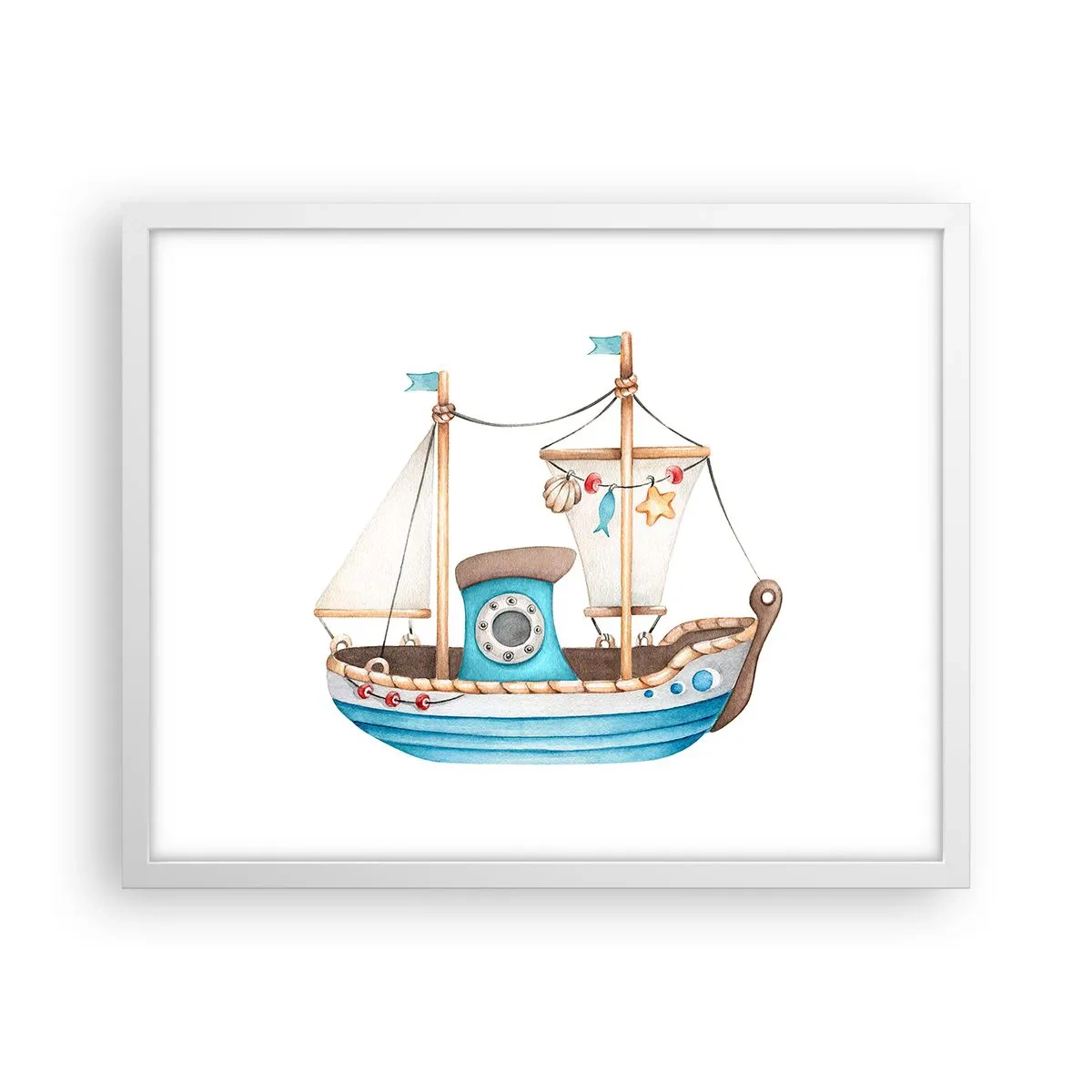 Poster in white frmae - Ahoy, Adventure! - 50x40 cm