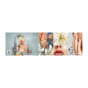 Photo Wallpaper Sample Self-Adhesive Deluxe Sticker - Woman – Flower - Abstraction, Woman, Flowers - 100x30 cm