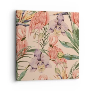 Canvas picture - Pink Ballet among Flowers - 40x40 cm