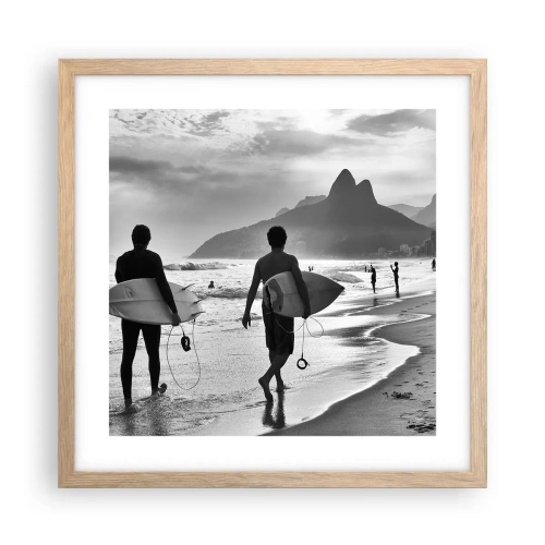 Poster in light oak frame - Samba for One Wave - 40x40 cm