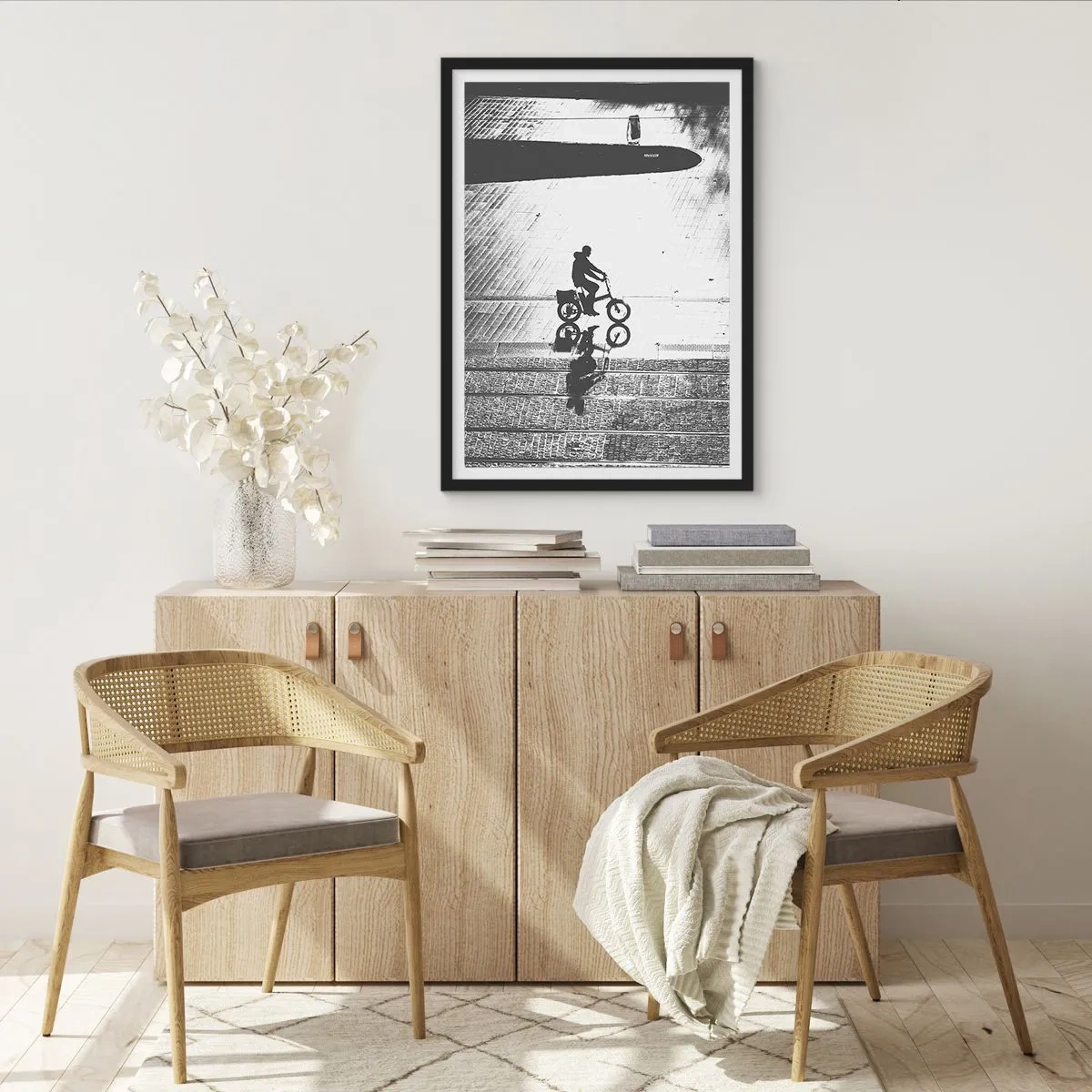 Poster in black frame - Straight ahead, through the City - 61x91 cm