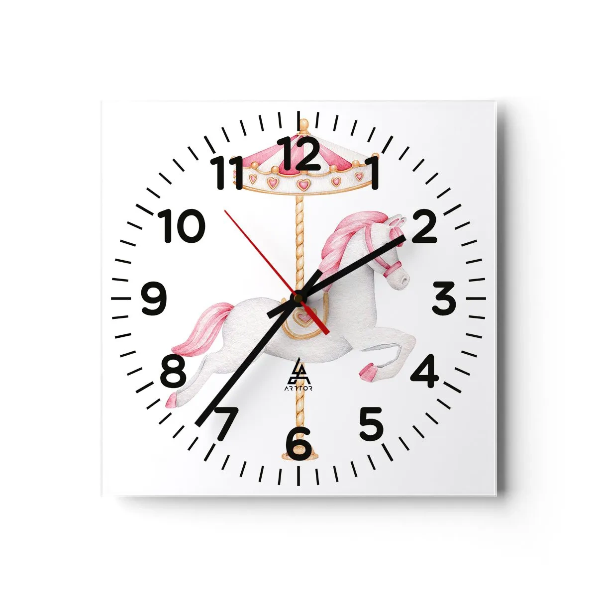 Wall clock - Clock on glass - Off the Hoofs - 30x30 cm