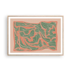 Poster in light oak frame - Struggles of Colar and Green - 100x70 cm