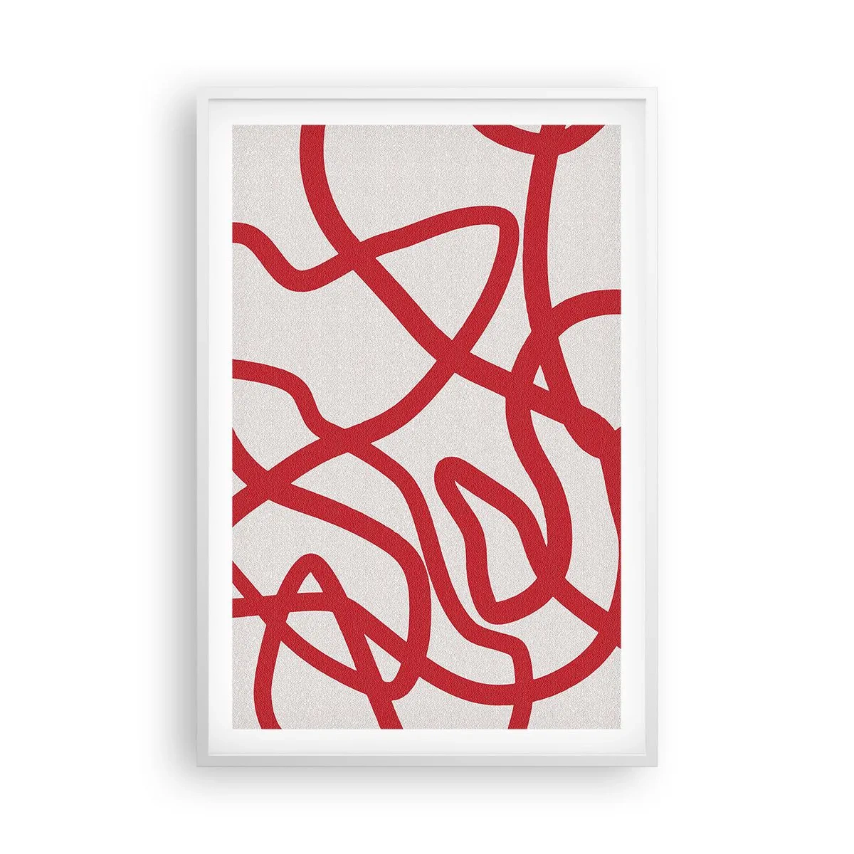 Poster in white frmae - Red on White - 61x91 cm