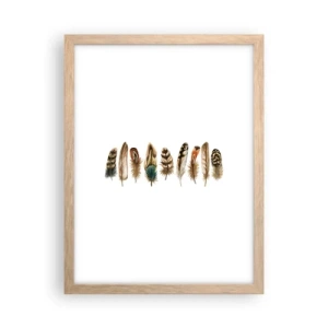 Poster in light oak frame - Feather Variation - 30x40 cm