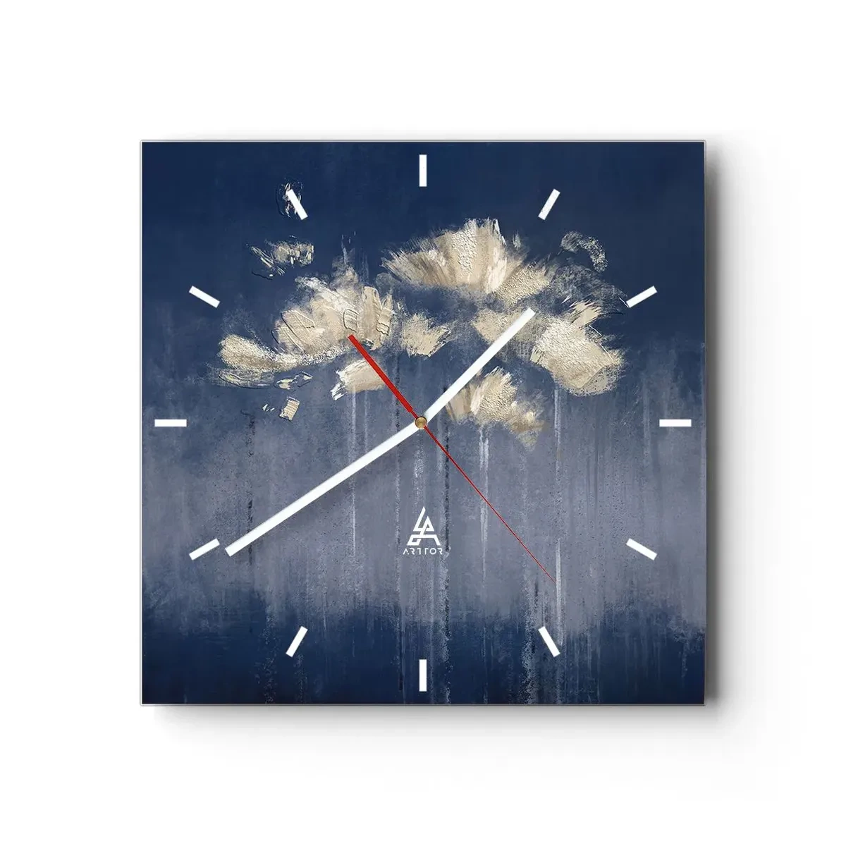 Wall clock - Clock on glass - Like Flakes in the Wind - 30x30 cm