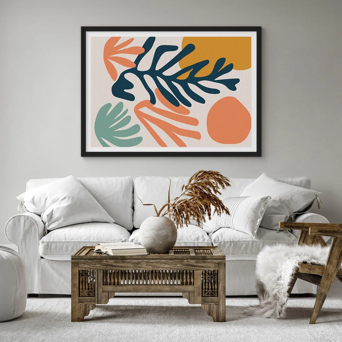 Poster in black frame - Coral Sea - 70x50 cm