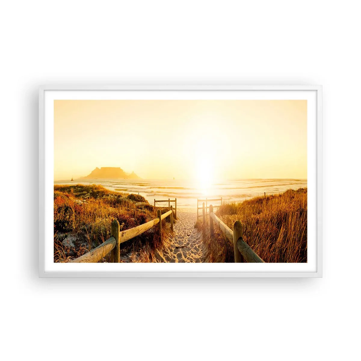 Poster in white frmae - Through the Dune, Towards the Sun - 91x61 cm