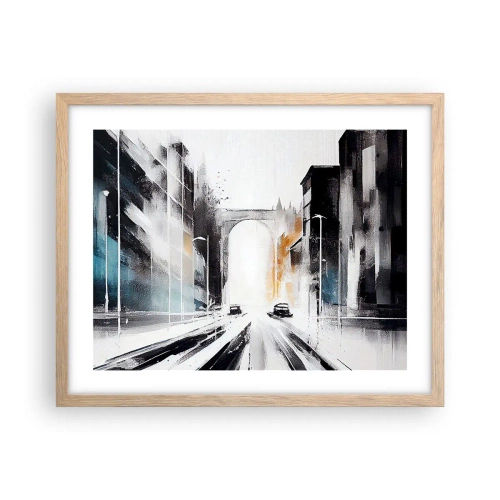 Poster in light oak frame - Study of a City: Architecture and Movement - 50x40 cm