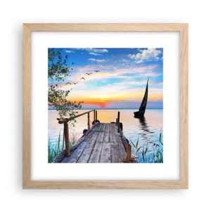 Poster in light oak frame - Good Evening - 30x30 cm