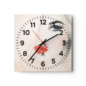 Wall clock - Clock on glass - Mesmerizes and Intoxicates - 40x40 cm