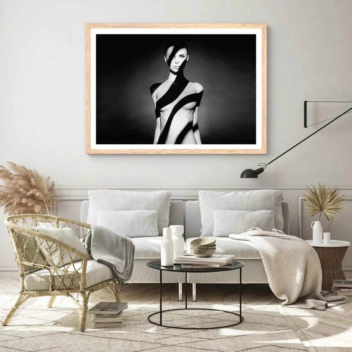 Poster in light oak frame - In the Light and in the Shadow - 100x70 cm