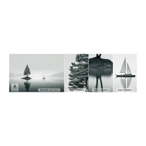 Photo Wallpaper Sample Standard Eco - Daydreaming - Composure, Sailboat, Lake - 100x30 cm