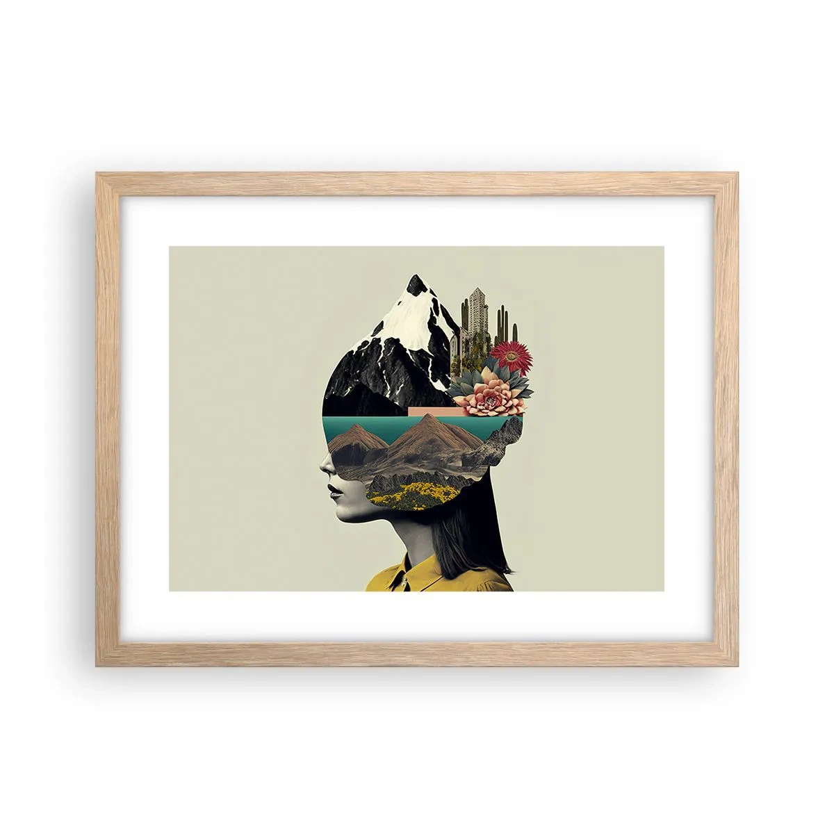 Poster in light oak frame - Woman - Always a Mystery - 40x30 cm