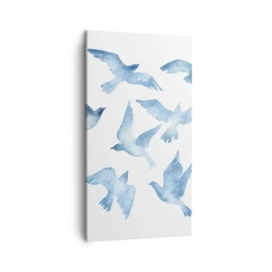 Canvas picture - Blue Birds - 45x80 cm