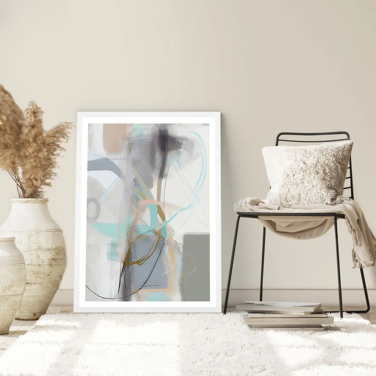 Poster in white frmae - Foggy Abstract - 30x40 cm