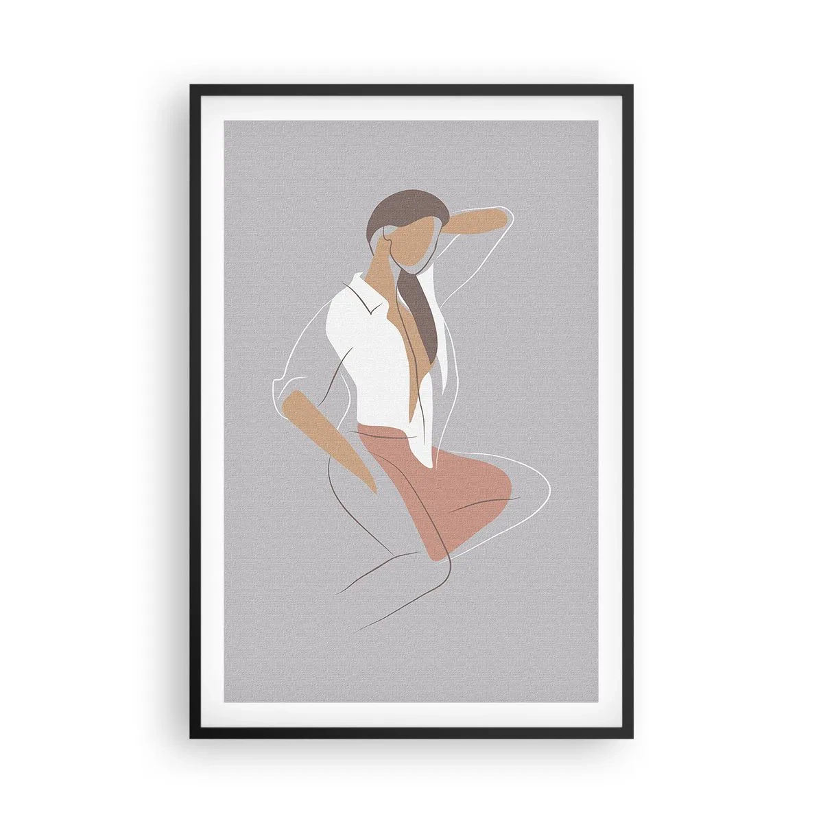 Poster in black frame - Outline of Charm - 61x91 cm